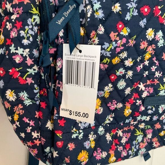 VERA BRADLEY Essential Large Backpack - scattered Flower’s - Picture 2 of 10